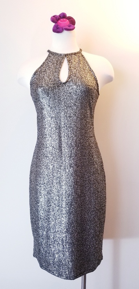 Holiday Dress- Metallic Halter Dress NWOT